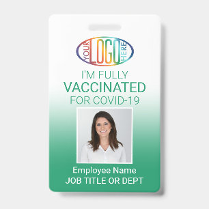 Badge Code QR Logo Identifiant photo Col Vin Vaccin Vert