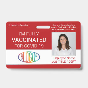 Badge Code QR Logo Photo ID employé Passeport vaccinal R