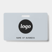 Badge Code QR Logo Professionnel Entreprise Bleu Nom (Arrière)