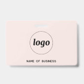 Badge Code QR Logo Professionnel Entreprise Rose Blush N (Arrière)