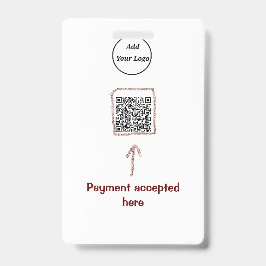 Badge Code QR minimal simple ajouter un logo nom du code (Avant)