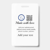 Badge Code QR minimal simple ajoutez logo scannez nom du (Arrière)