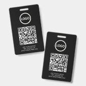 Badge Code QR | Modern Black Business Logo Event (Avant & arrière)