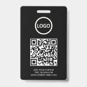 Badge Code QR | Modern Black Business Logo Event (Arrière)