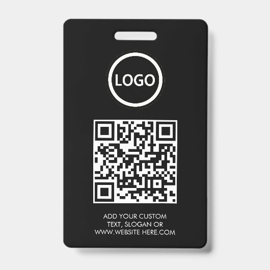 Badge Code QR | Modern Black Business Logo Event (Avant)