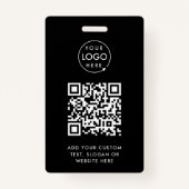 Badge Code QR | Modern Black Business Logo Event (Devant)