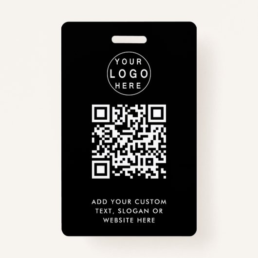 Badge Code QR | Modern Black Business Logo Event (Devant)