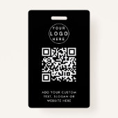 Badge Code QR | Modern Black Business Logo Event (Dos)