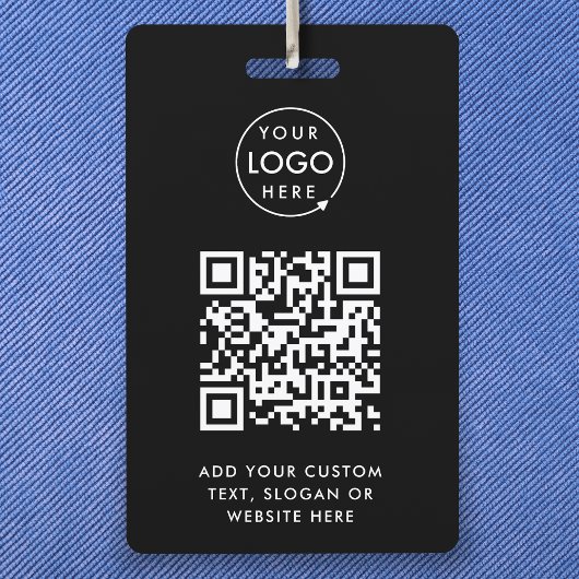 Badge Code QR | Modern Black Business Logo Event
