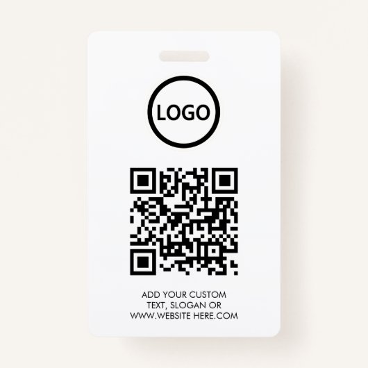 Badge Code QR | Modern Black Business Logo Event (Devant)