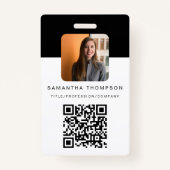 Badge Code QR moderne Carte d'identité d'entreprise Logo (Devant)