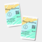 Badge code QR Noël joyeux affaires jaune vert wate (Avant & arrière)