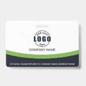 Badge Code QR Nom de l'employé d'entreprise Photo Vert (Arrière)