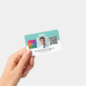 Badge Code QR personnalisable avec logo de l'entreprise (Manuel / portable)