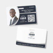 Badge Code QR personnalisé avec logo de photo pour emplo (Avant & arrière)