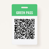 Badge Code Qr personnalisé Covid Green Pass (Devant)