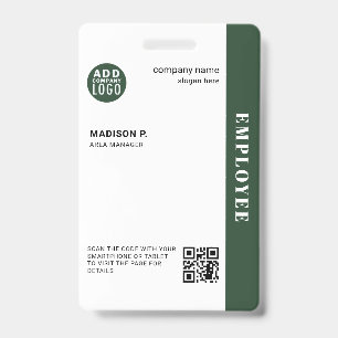 Badge Code QR personnalisé d'identifiant d'employé d'ent