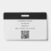 Badge Code QR personnalisé d'identification de l'employé (Arrière)