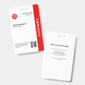 Badge Code QR personnalisé d'identification d'entreprise (Avant & arrière)