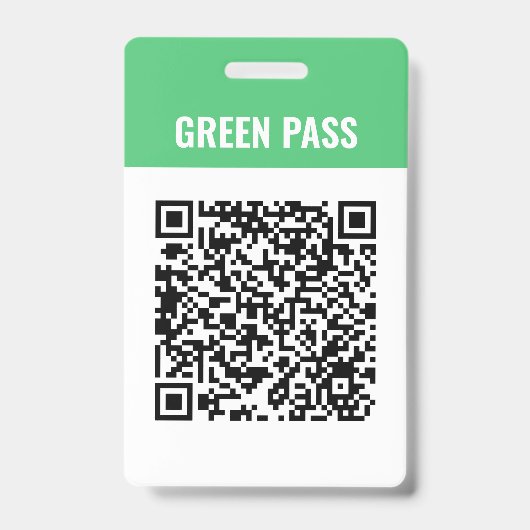 Badge Code QR personnalisé passe vert Covid (Avant)