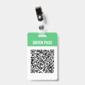 Badge Code QR personnalisé passe vert Covid (Avant avec clip)