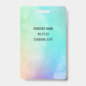 Badge Code QR personnalisé Pastel Rainbow VIP All Access (Arrière)