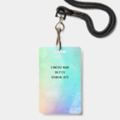 Badge Code QR personnalisé Pastel Rainbow VIP All Access (Arrière avec lanière)
