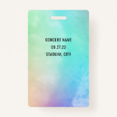 Badge Code QR personnalisé Pastel Rainbow VIP All Access (Dos)