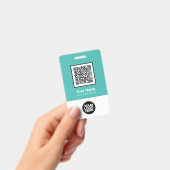 Badge Code QR personnalisé pour employés avec code barre (Manuel / portable)