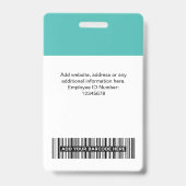 Badge Code QR personnalisé pour employés avec code barre (Arrière)