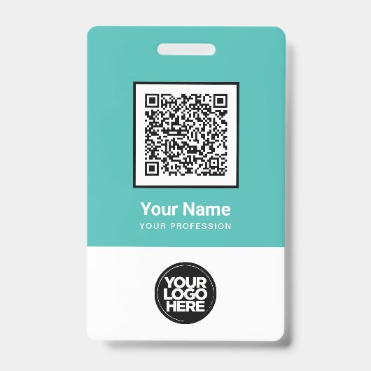 Badge Code QR personnalisé pour employés avec code barre (Avant)