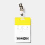 Badge Code QR personnalisé pour employés, Code-barres, L (Arrière avec clip)