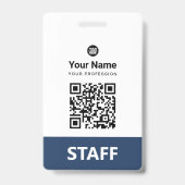 Badge Code QR personnalisé pour employés, Code-barres, L (Avant)