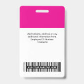 Badge Code QR personnalisé pour employés, Code-barres, L (Arrière)