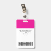 Badge Code QR personnalisé pour employés, Code-barres, L (Arrière avec clip)