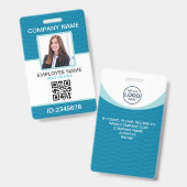 Badge Code QR personnalisé pour employés d'entreprise, b (Avant & arrière)
