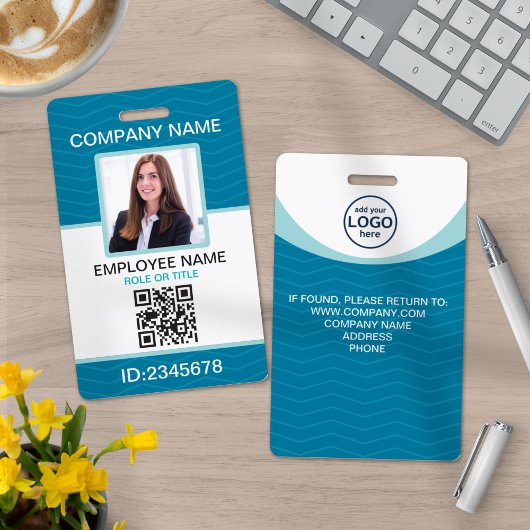 Badge Code QR personnalisé pour employés d'entreprise, b
