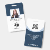 Badge Code QR personnalisé pour employés d'entreprise, p (Avant & arrière)