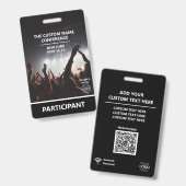 Badge Code QR personnalisé pour le passe d'accès des par (Avant & arrière)