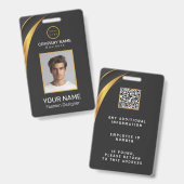 Badge Code QR personnalisé pour logo d'entreprise profes (Avant & arrière)