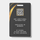 Badge Code QR personnalisé pour logo d'entreprise profes (Arrière)