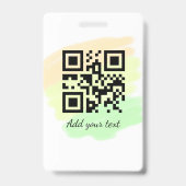 Badge code QR personnalisé simple ajouter votre nom text (Arrière)