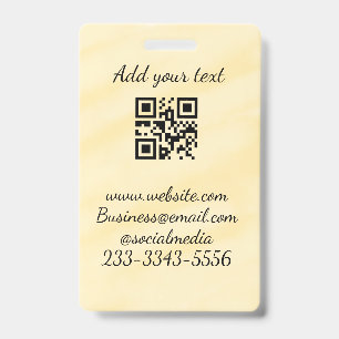 Badge code QR personnalisé simple ajoutez votre nom text