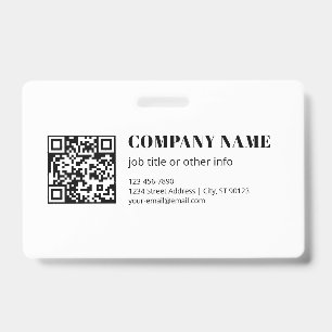 Badge Code QR personnalisé & Texte rétro-moderne modifia