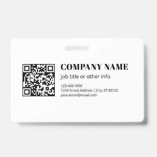 Badge Code QR personnalisé & Texte rétro-moderne modifia (Avant)