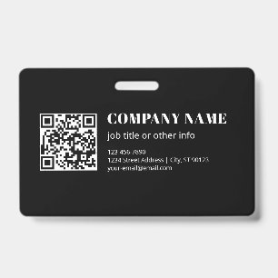 Badge Code QR personnalisé & Texte rétro-moderne modifia