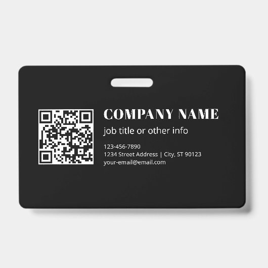 Badge Code QR personnalisé & Texte rétro-moderne modifia (Avant)