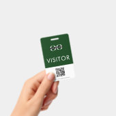 Badge Code QR personnalisé Vert Visiteur (Manuel / portable)