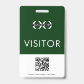 Badge Code QR personnalisé Vert Visiteur (Arrière)
