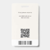 Badge Code QR photo de cercle d'employé Beige (Arrière)